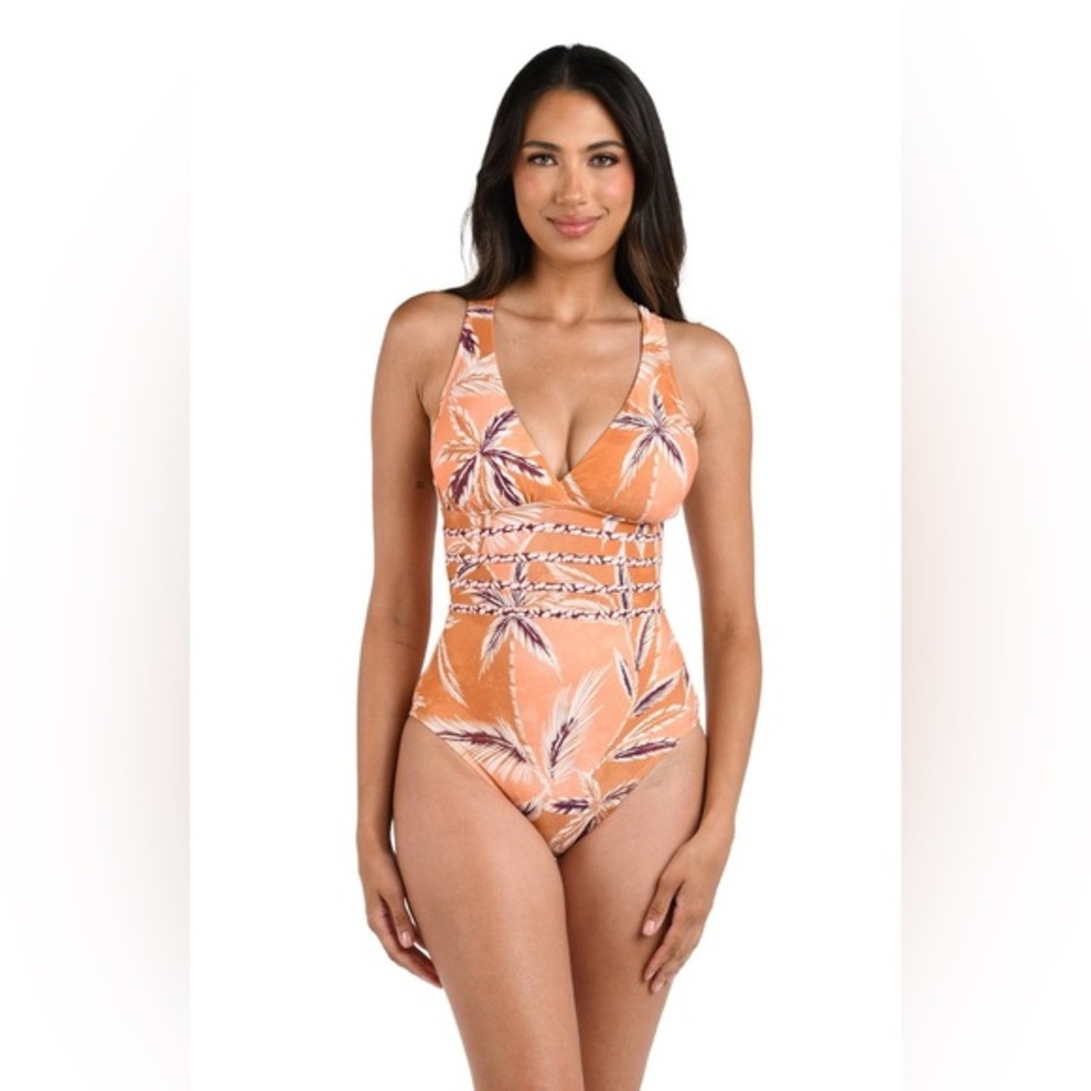 La Blanca Sienna Cove Cross Back One-Piece Swimsuit
Tropical print Women’s 14